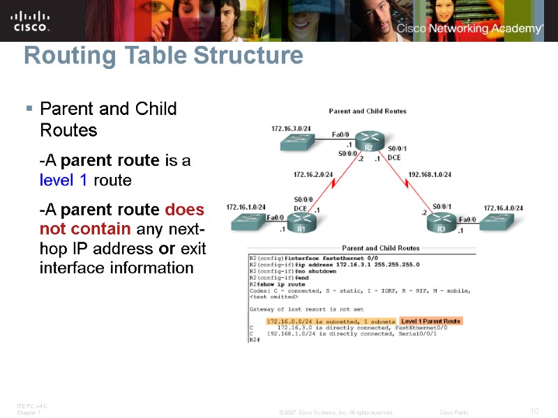 Parent and Child Routes  -A parent route is a level 1 route 